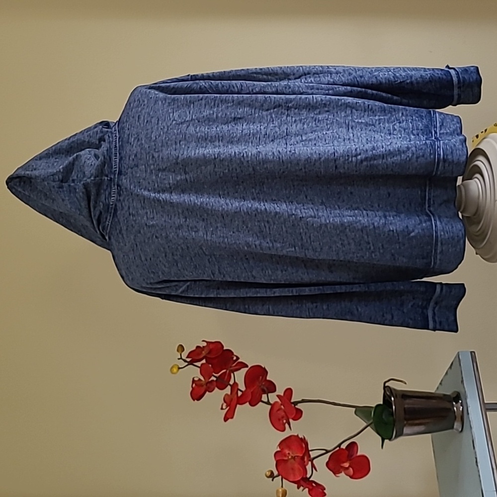 Hoodie Kanga Pouch Sleepwear Pebbled Blue Rose Applique No Boundaries So Soft 2X - Picture 7 of 11